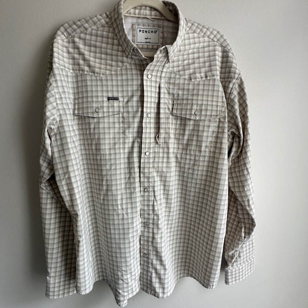 Poncho Pearl Snap Checkered Shirt